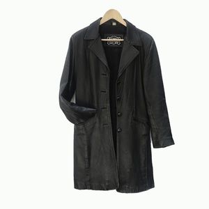 Vintage Black leather coat